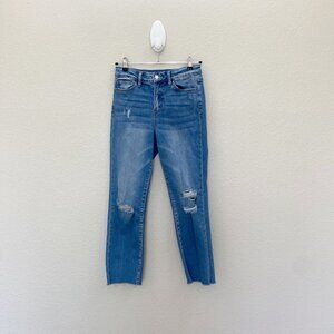 Vervet Blue Distressed Denim Stretch Frayed Hem Jeans V2151 Womens size 27